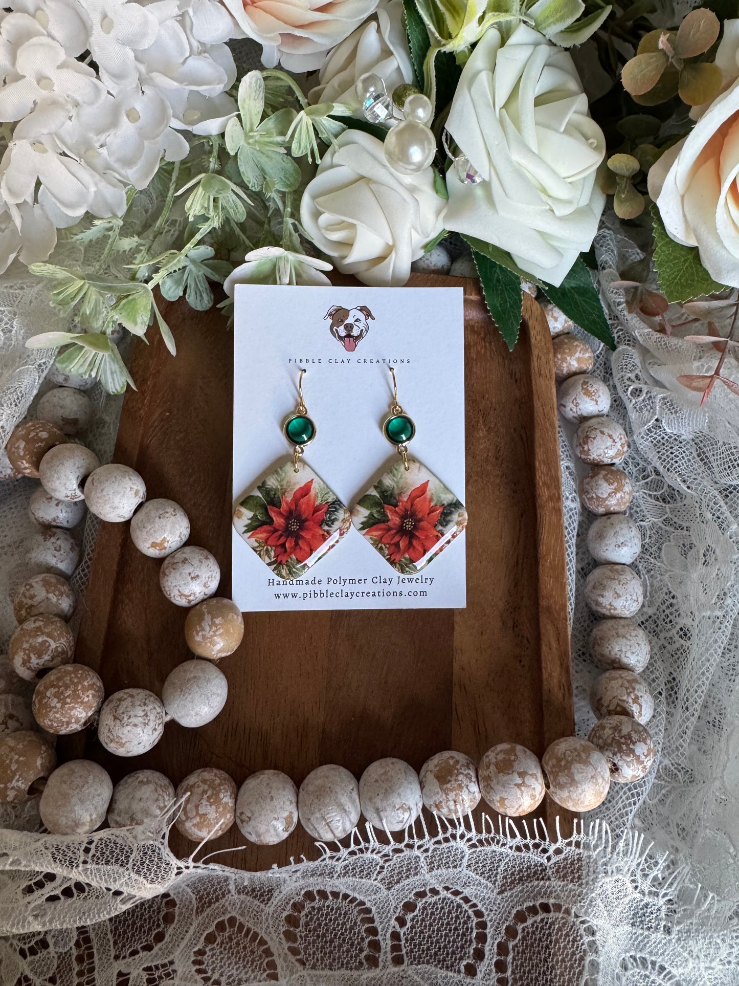 Poinsettia Earrings