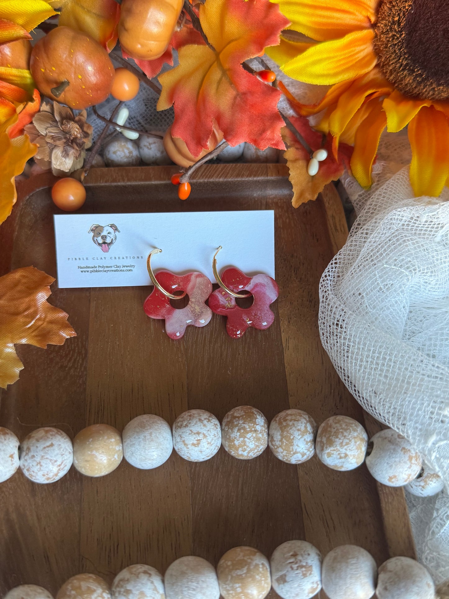Flower Hoop Dangles