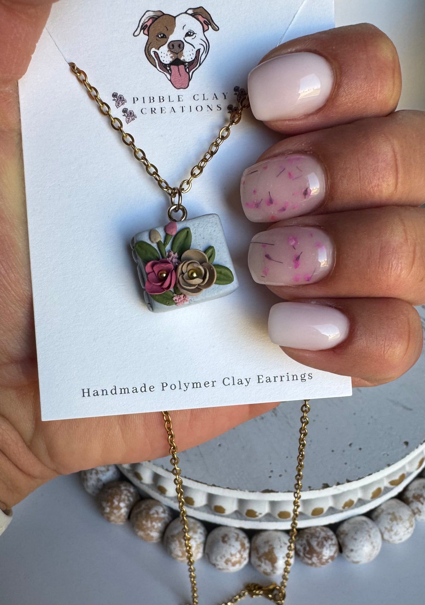 Floral Book Necklace