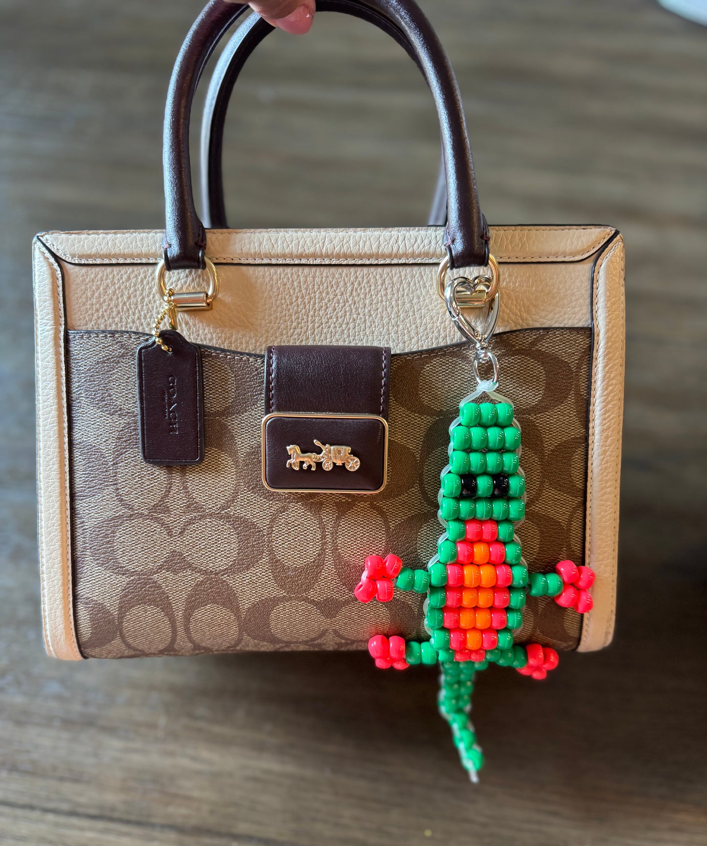 Handmade Pony Bead Crocodile Keychain/Bag Charm