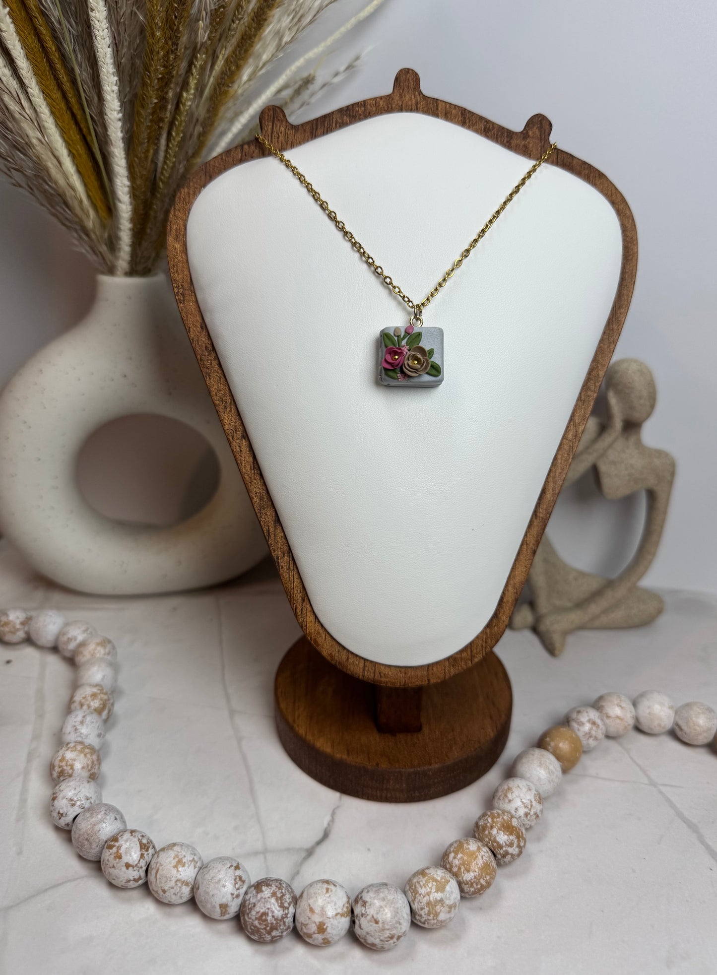 Floral Book Necklace