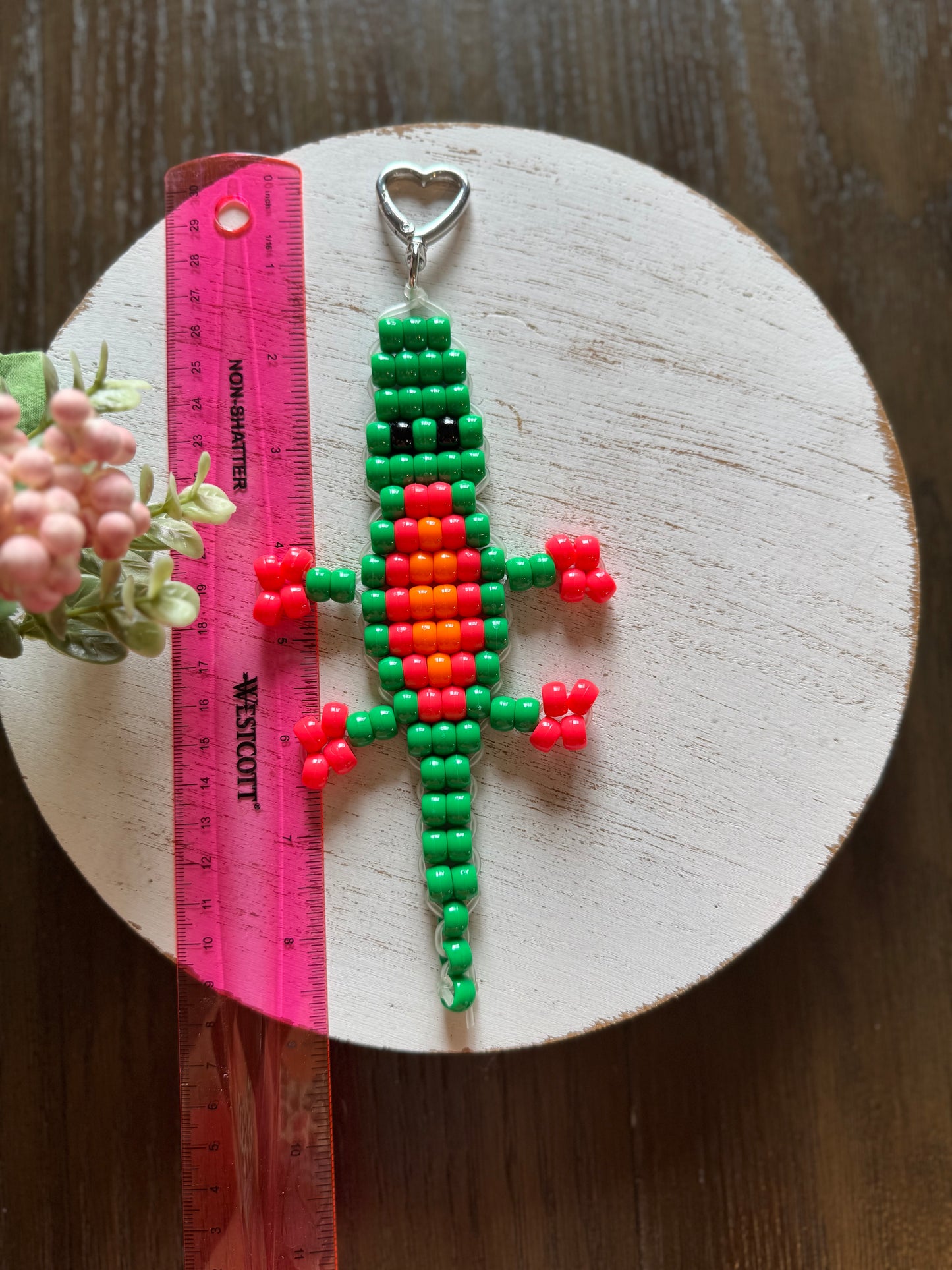 Handmade Pony Bead Crocodile Keychain/Bag Charm