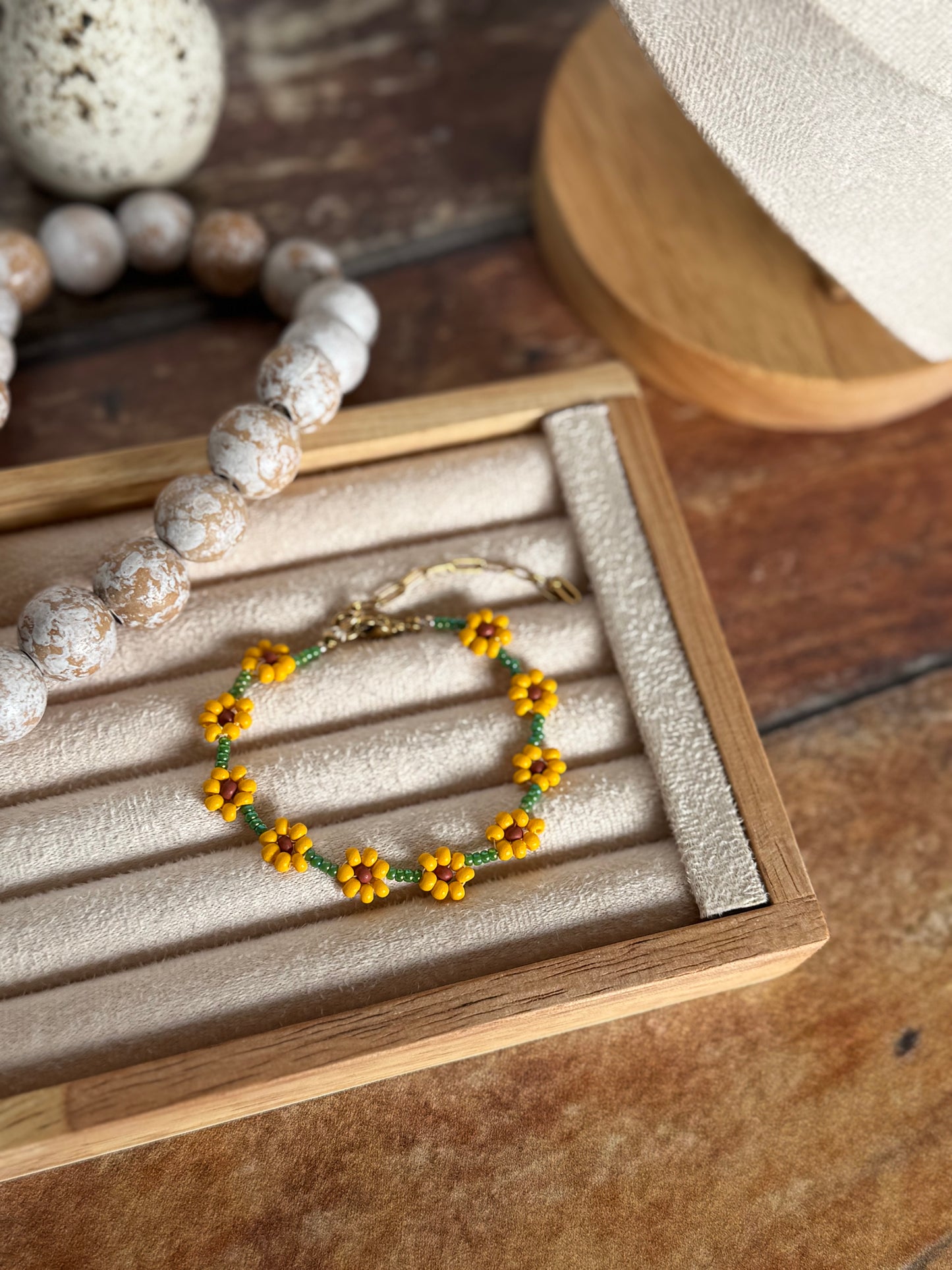 Sunflower Beaded Bracelet-Simple