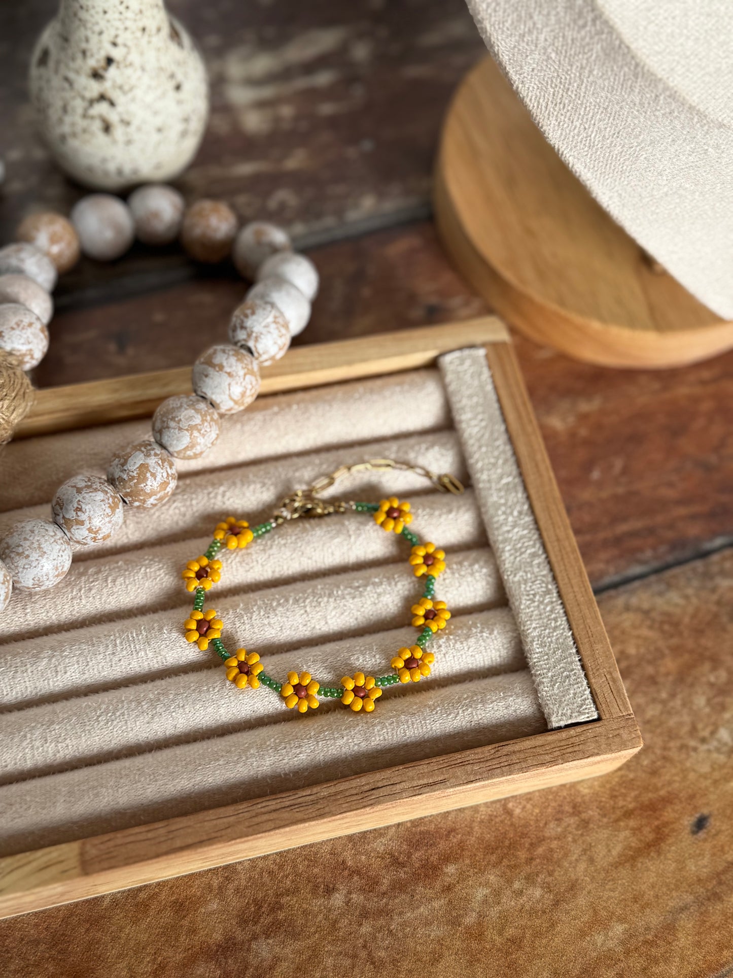 Sunflower Beaded Bracelet-Simple