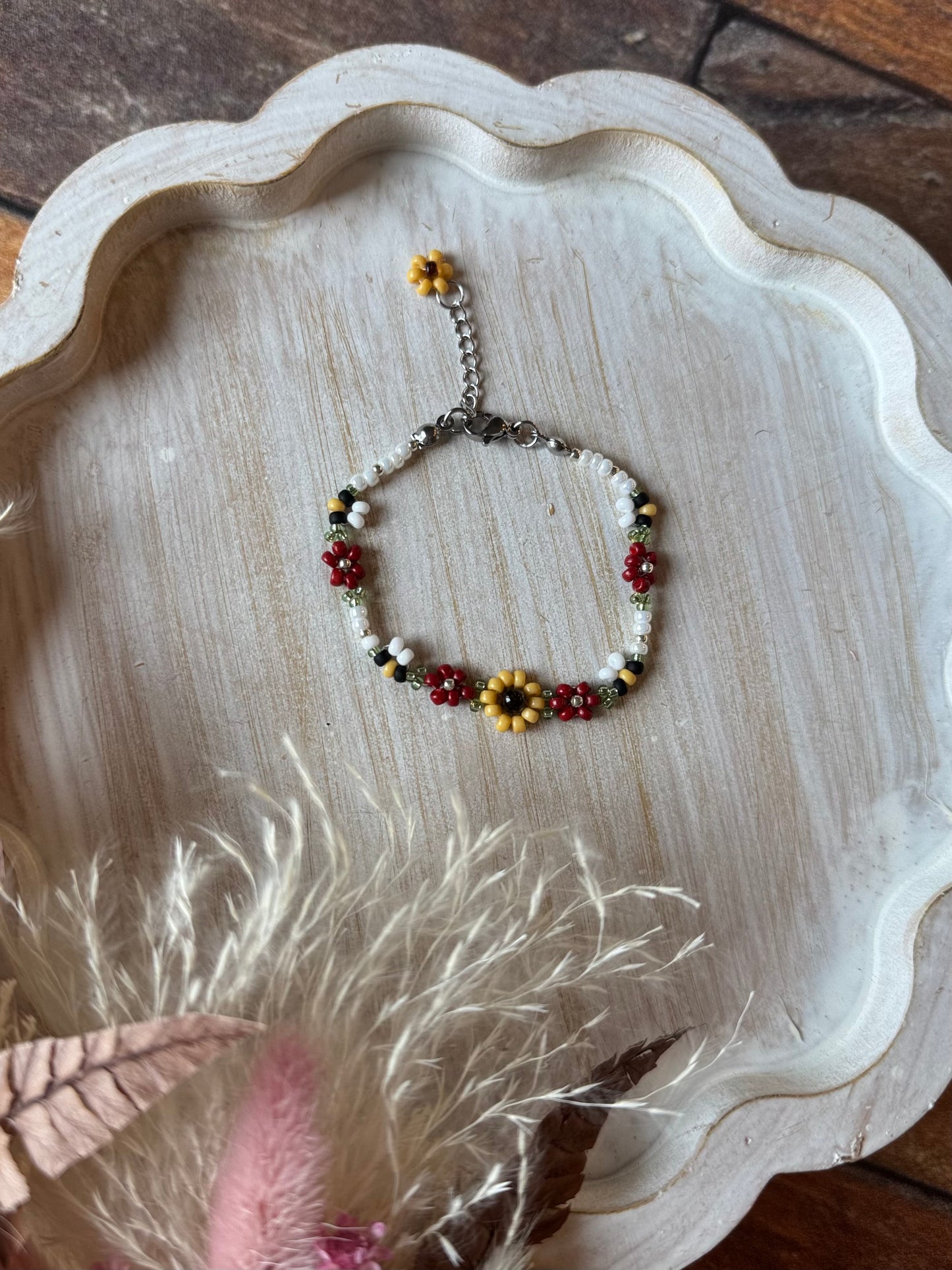 Red, Bee Bracelet, Sunflower Bracelet
