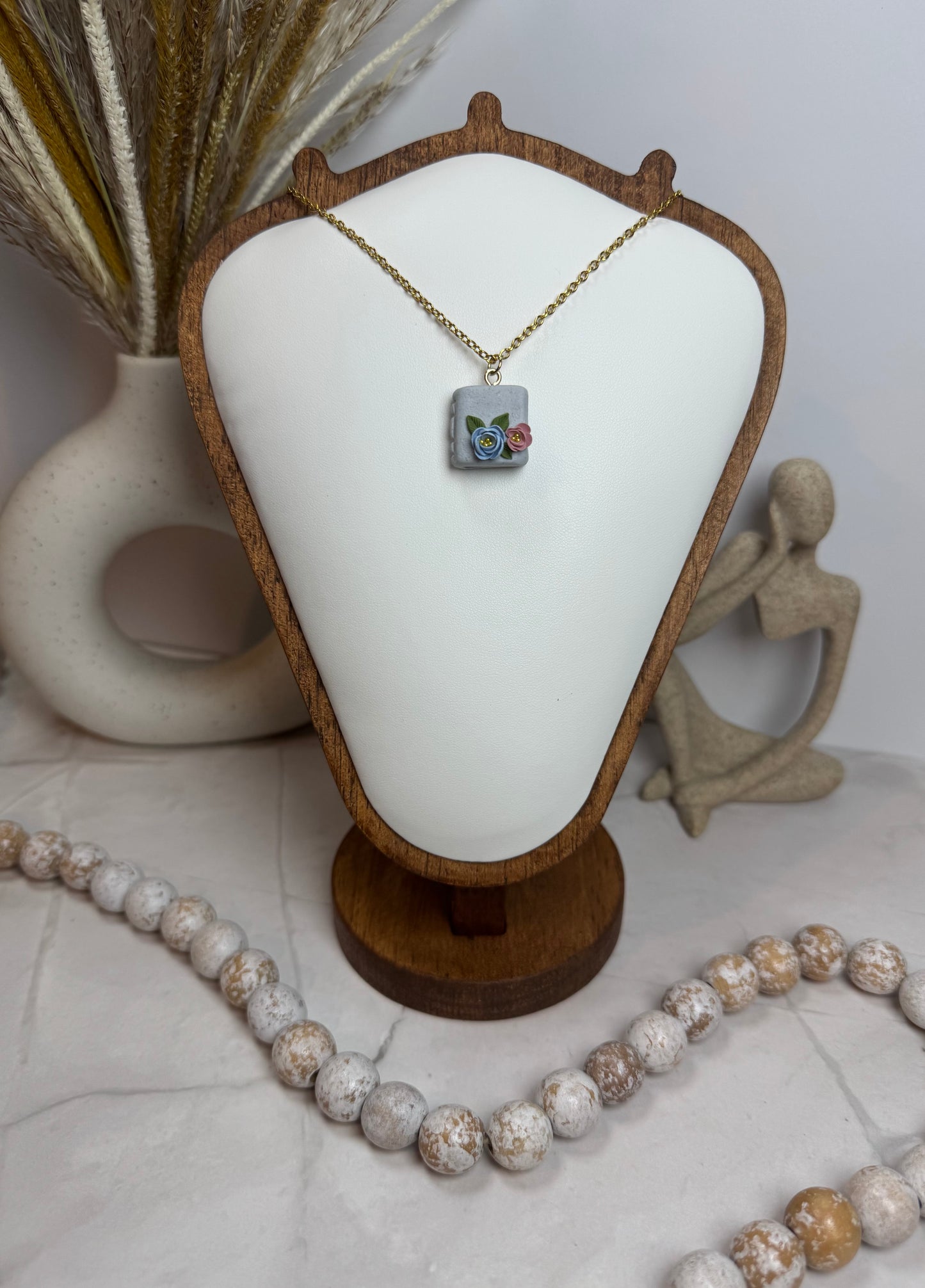 Floral Book Necklace