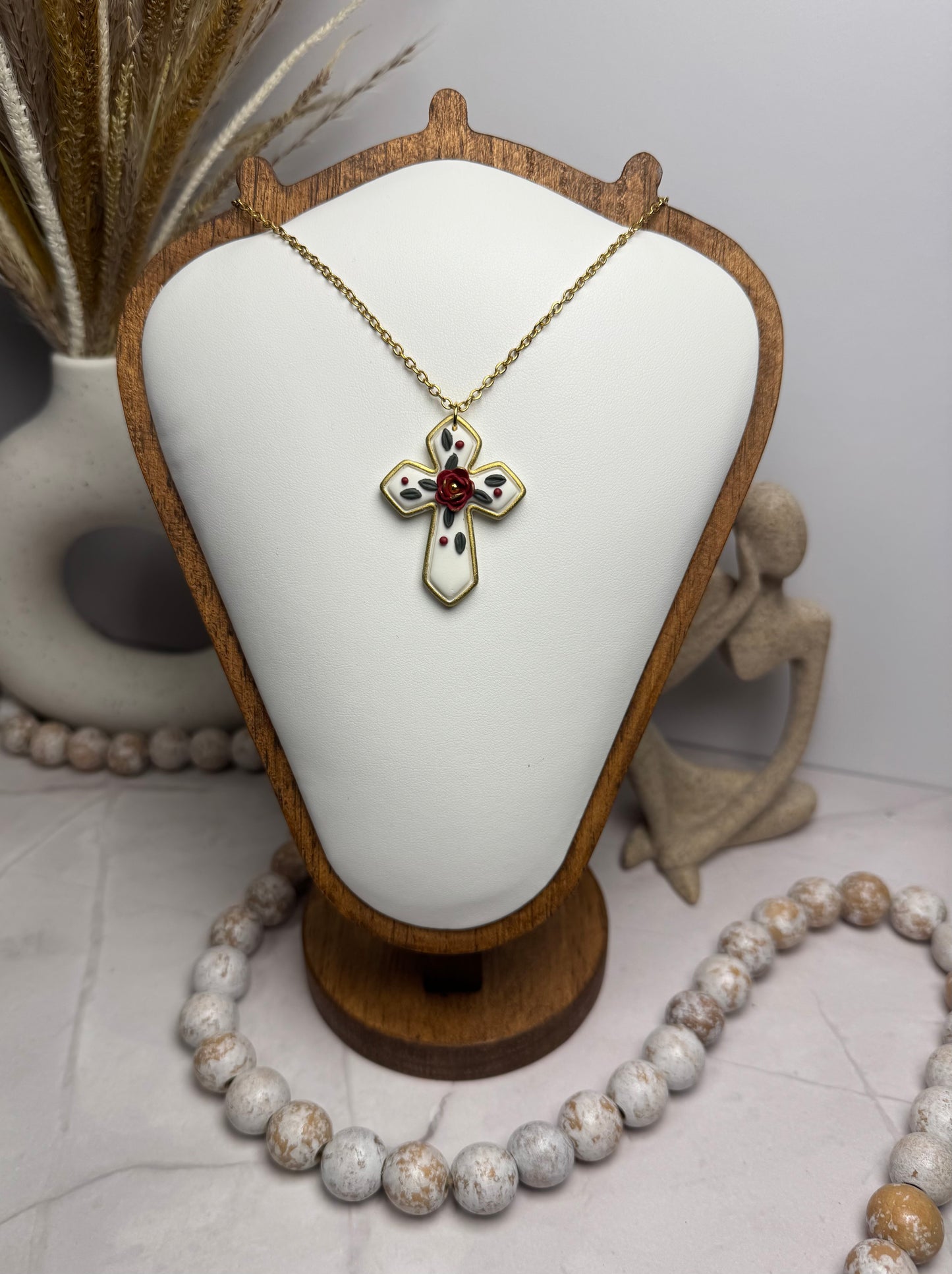 Floral Cross Necklace