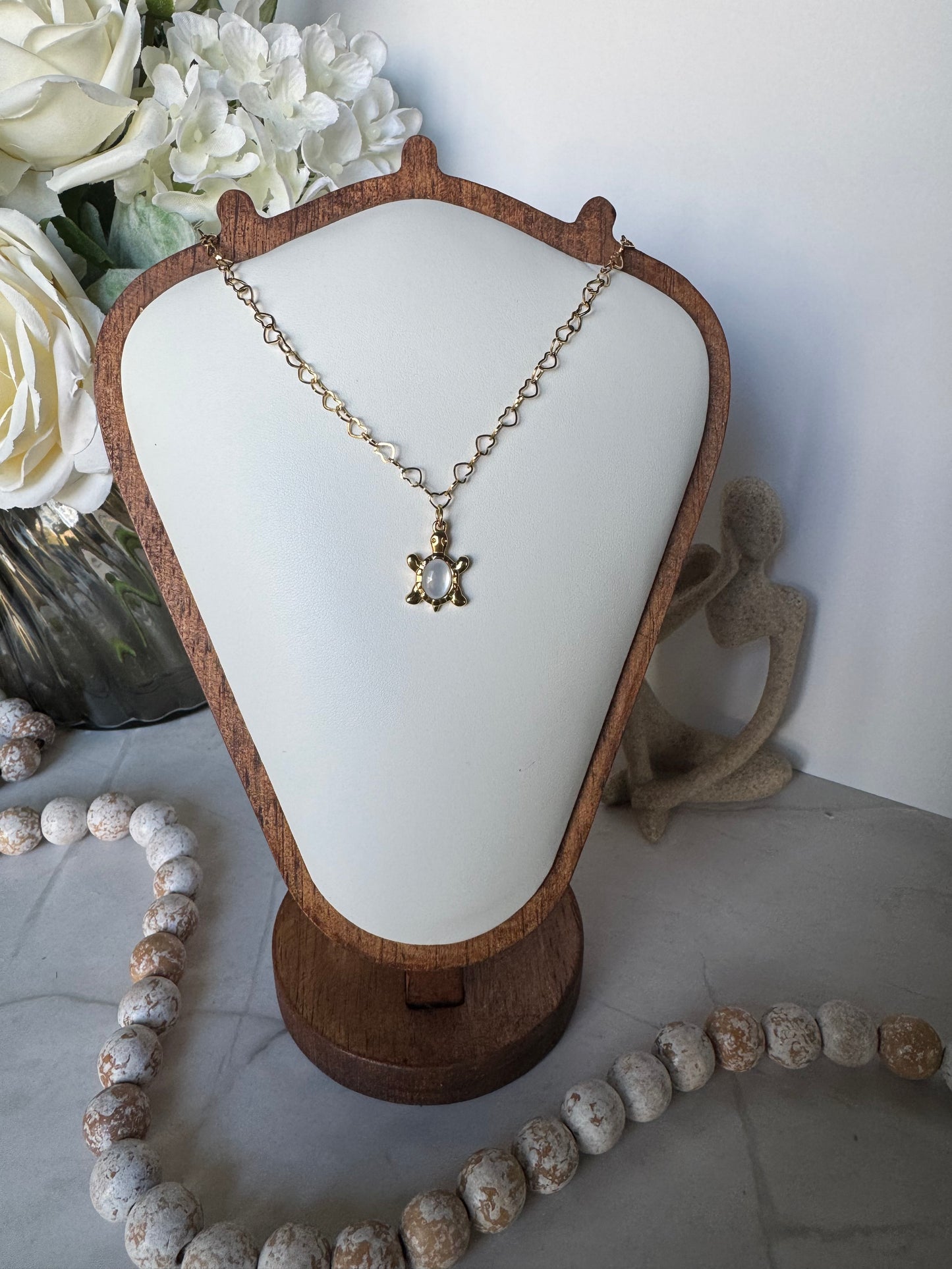 Turtle, Heart Chain Necklace