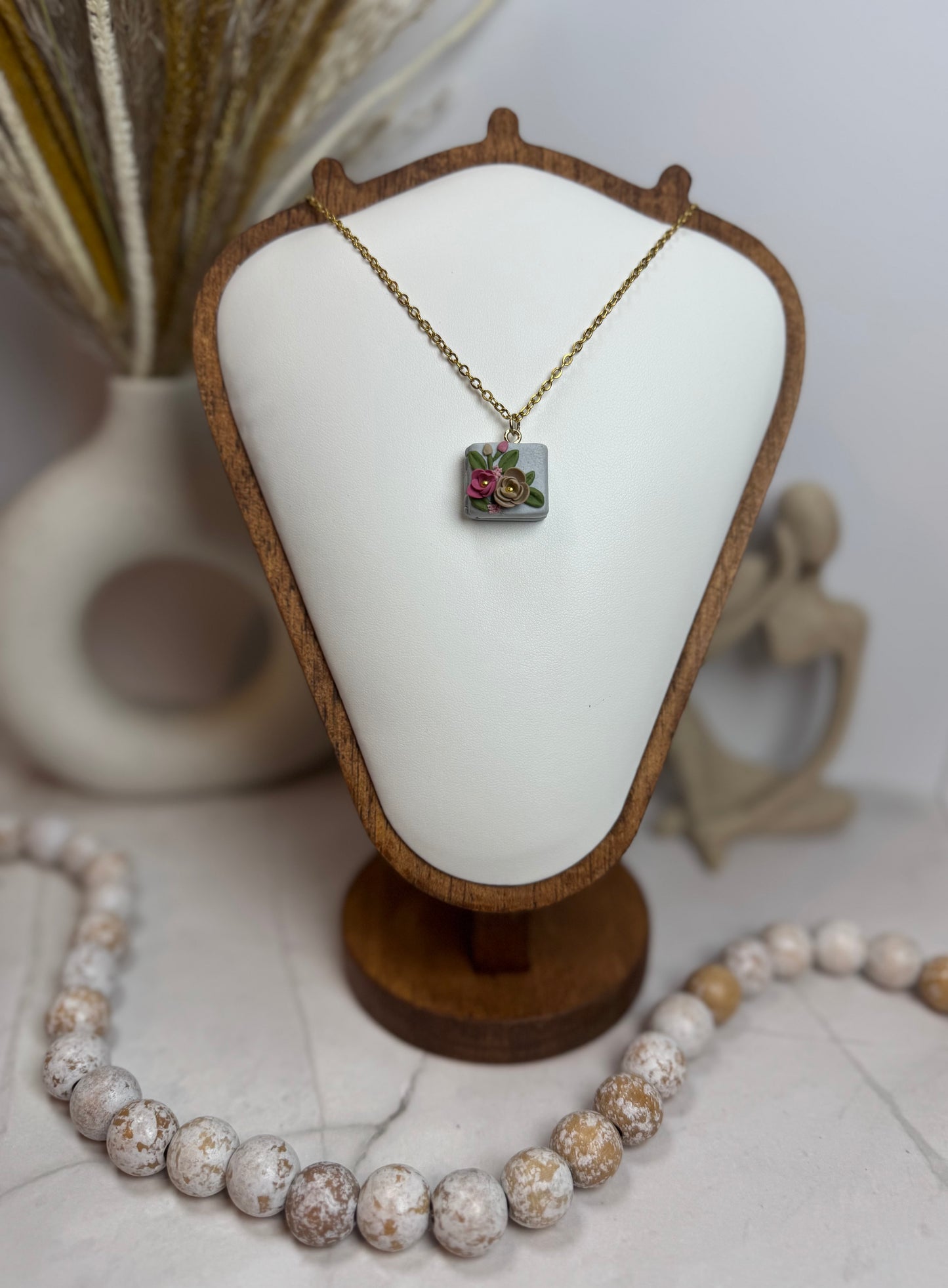 Floral Book Necklace
