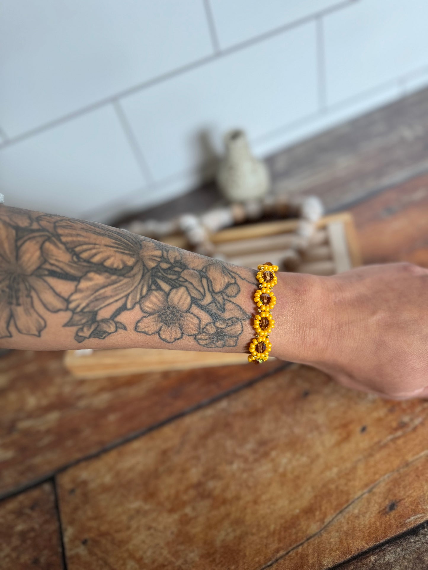Sunflower Beaded Bracelet
