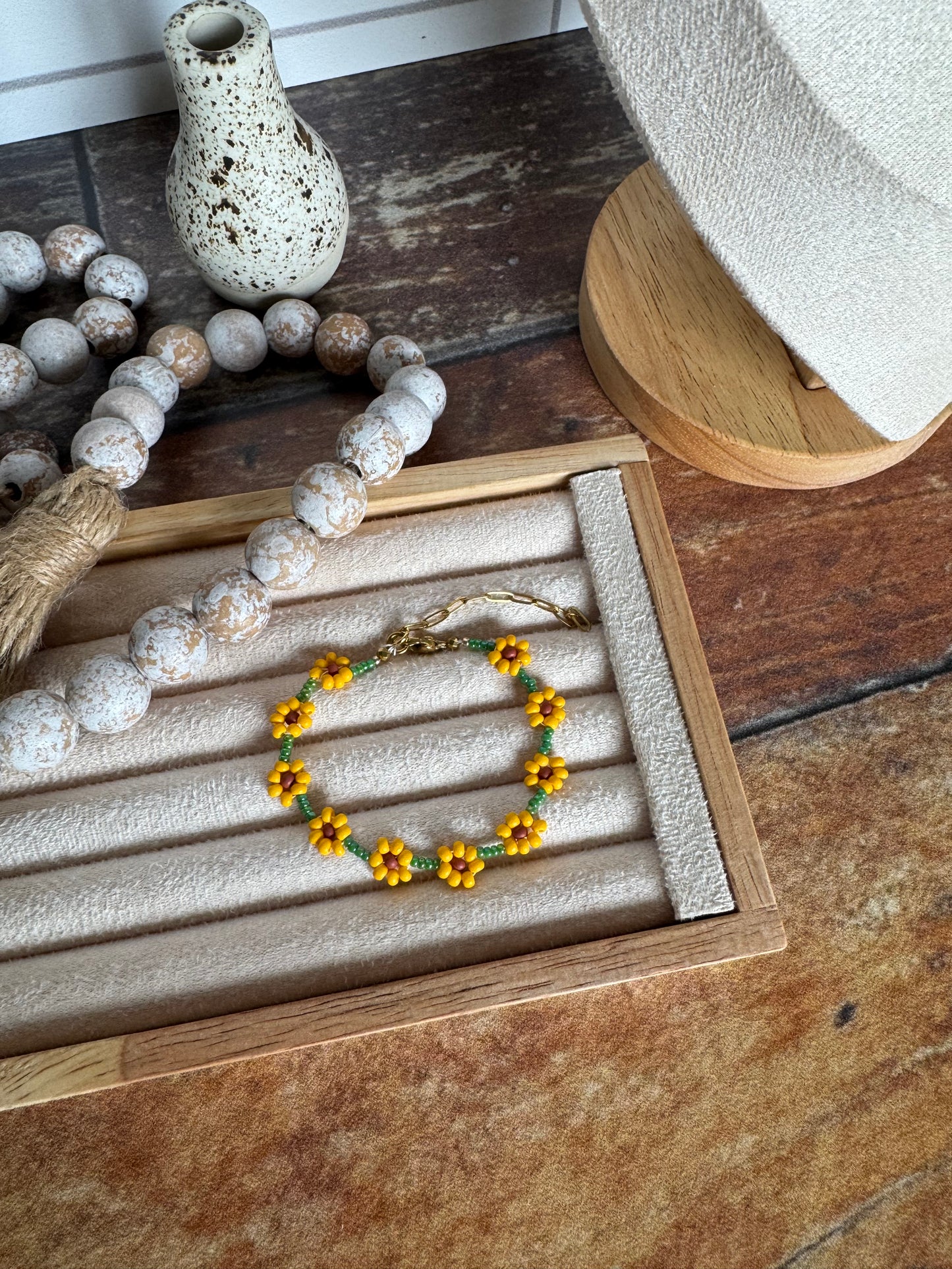 Sunflower Beaded Bracelet-Simple