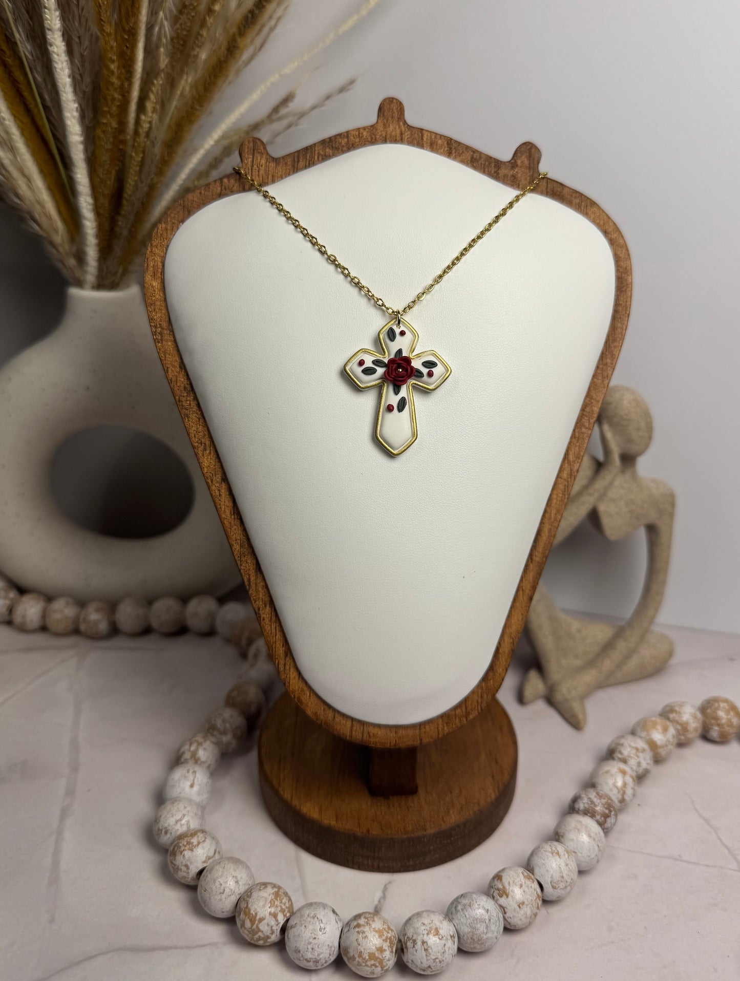 Floral Cross Necklace