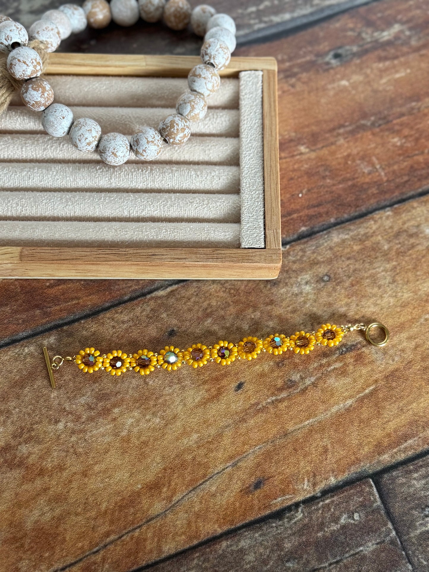Sunflower Beaded Bracelet