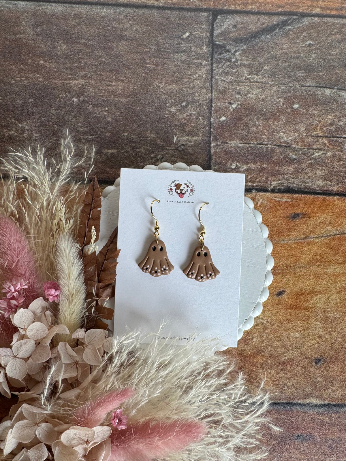 Dia de Los Muertos, Barro Ghost Earrings