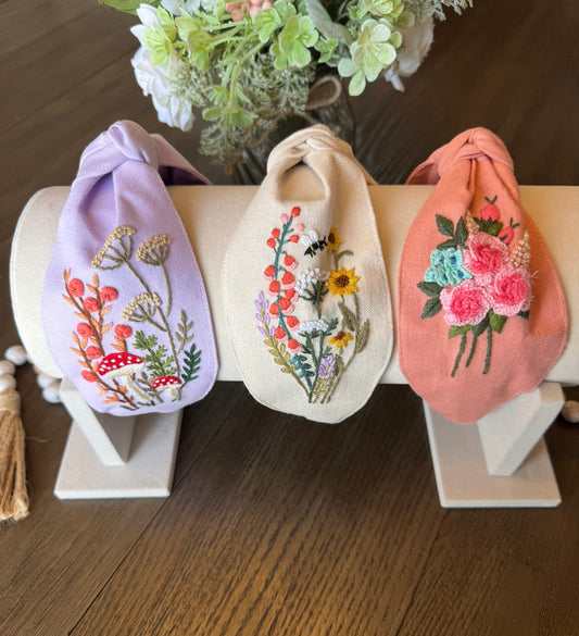 Embroidered Turban Headband