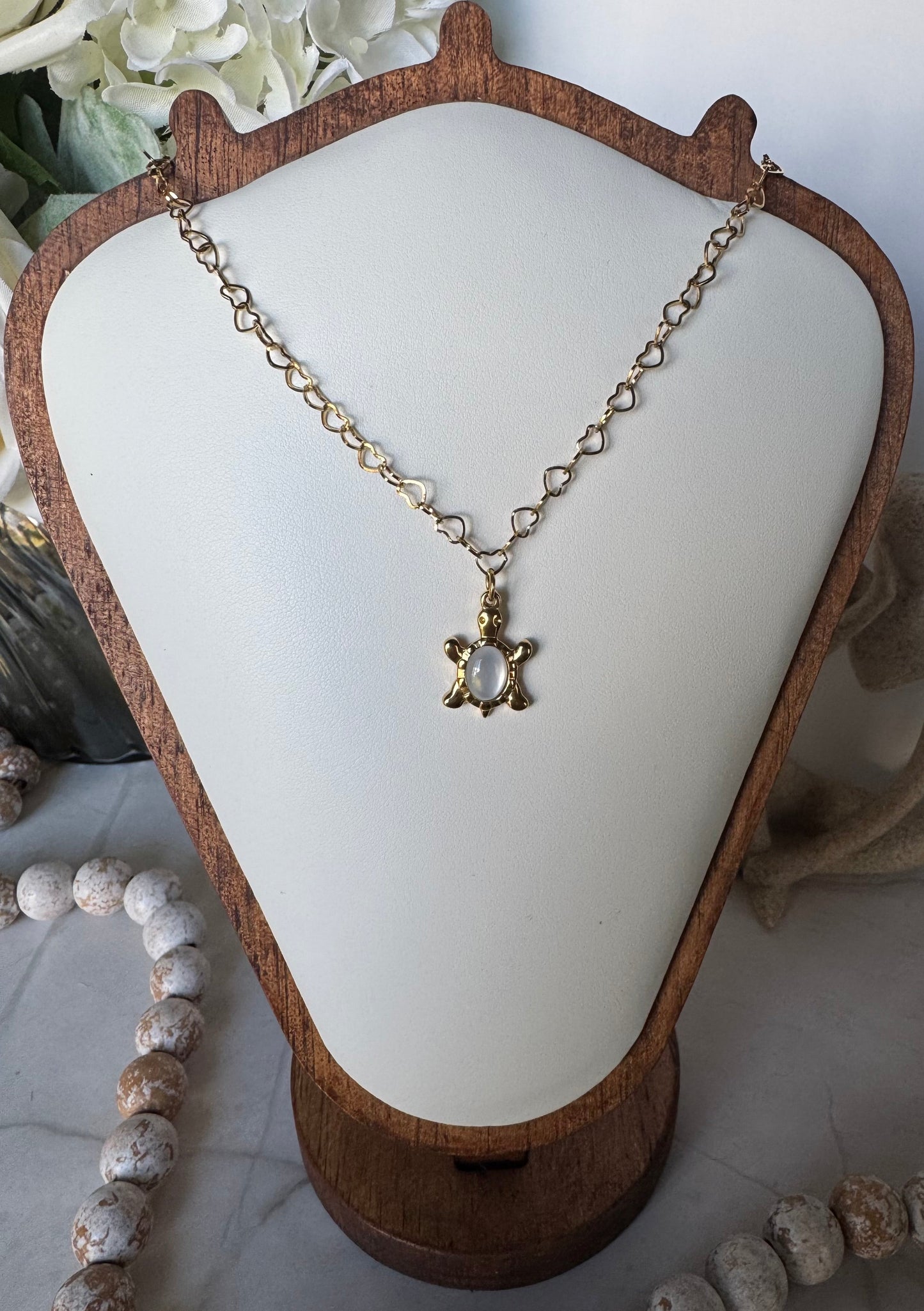 Turtle, Heart Chain Necklace