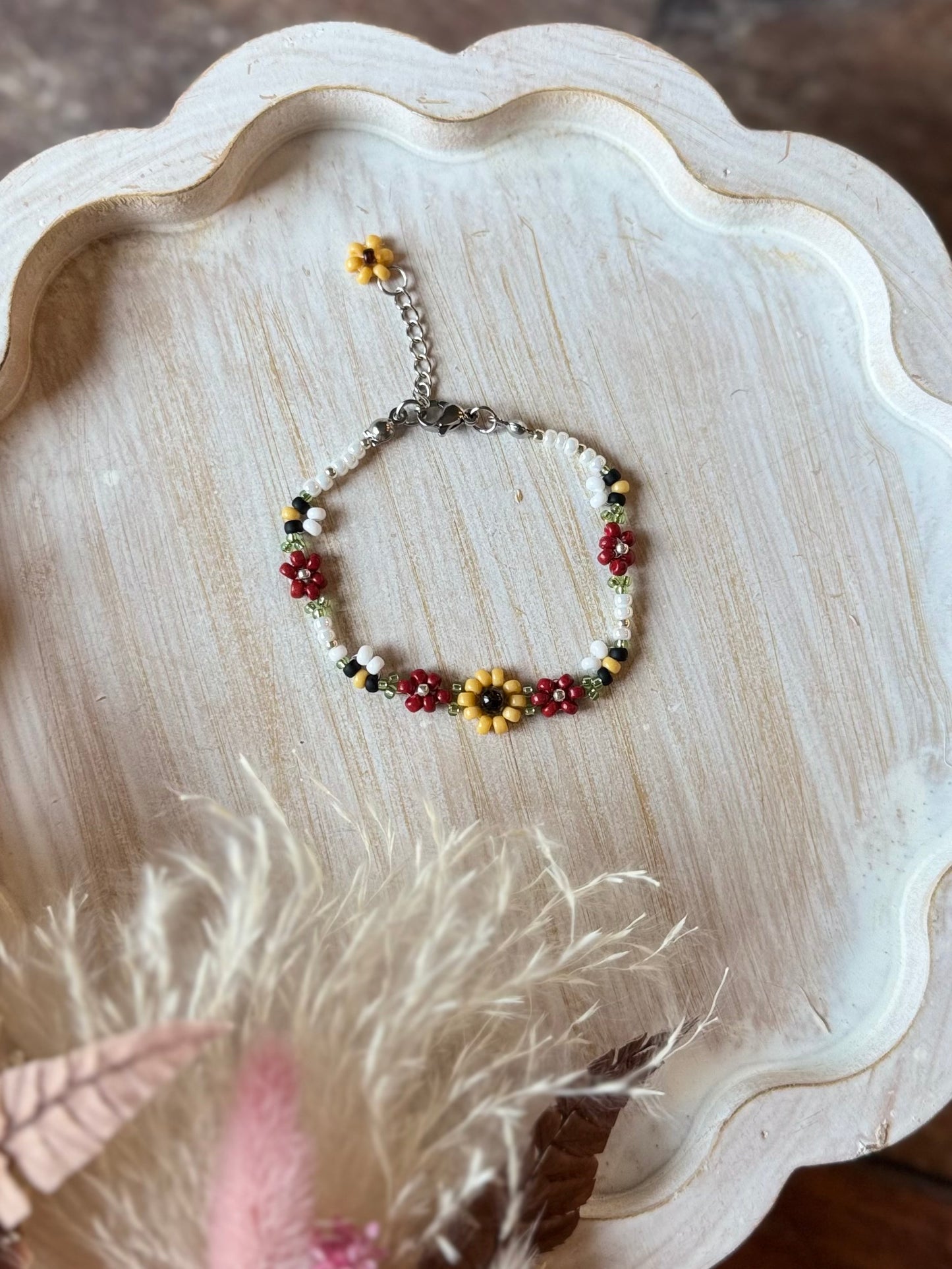 Red, Bee Bracelet, Sunflower Bracelet