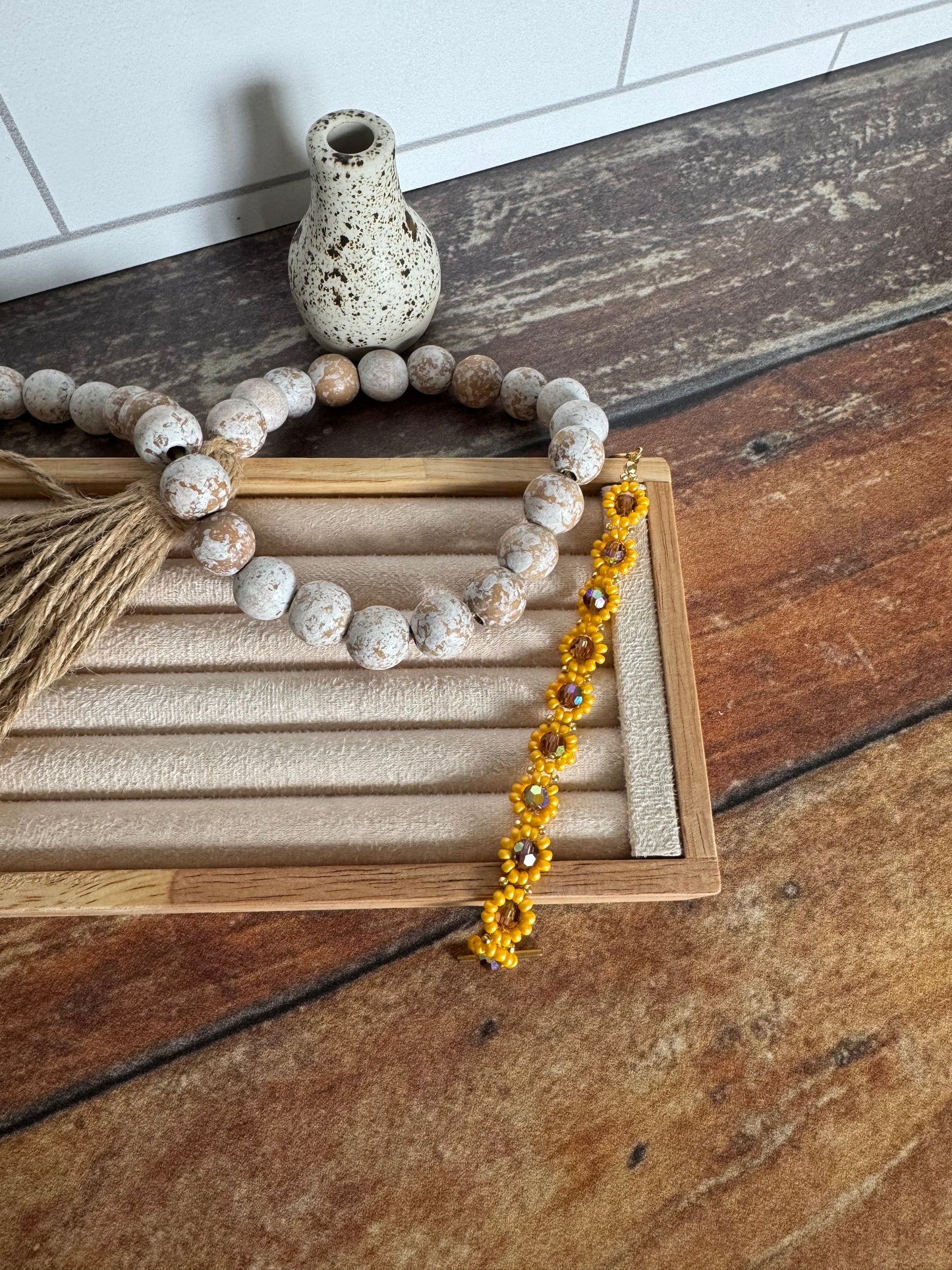Sunflower Beaded Bracelet