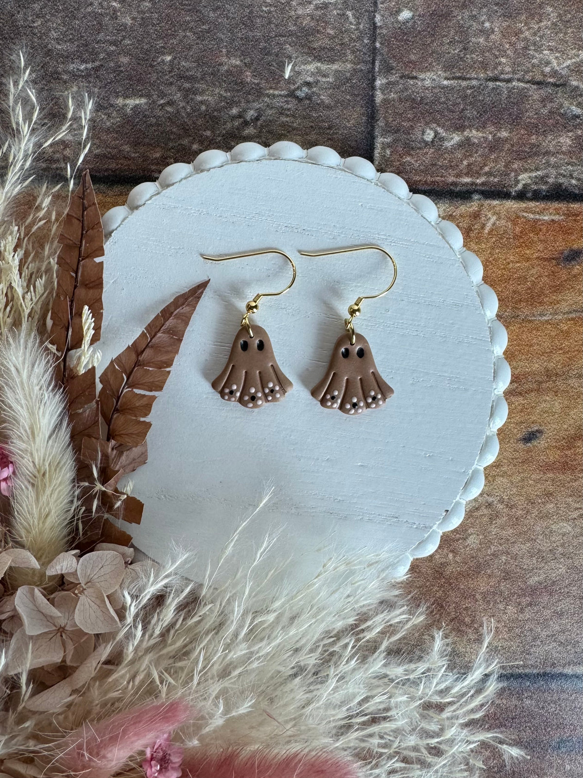 Dia de Los Muertos, Barro Ghost Earrings
