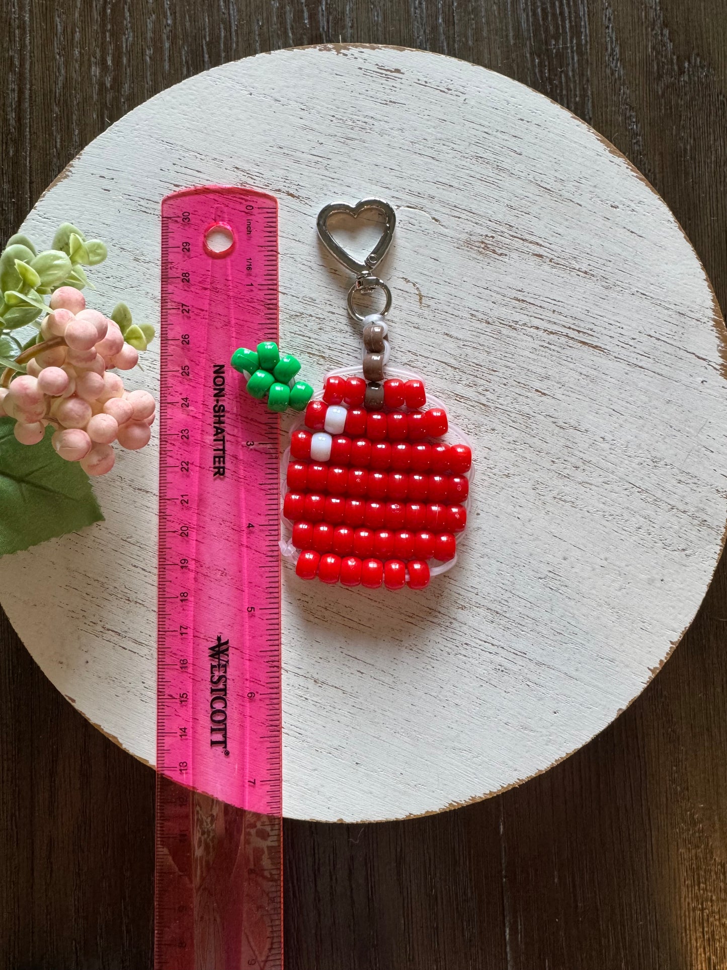 Red Apple Pony Bead Keychain/Bag Charm