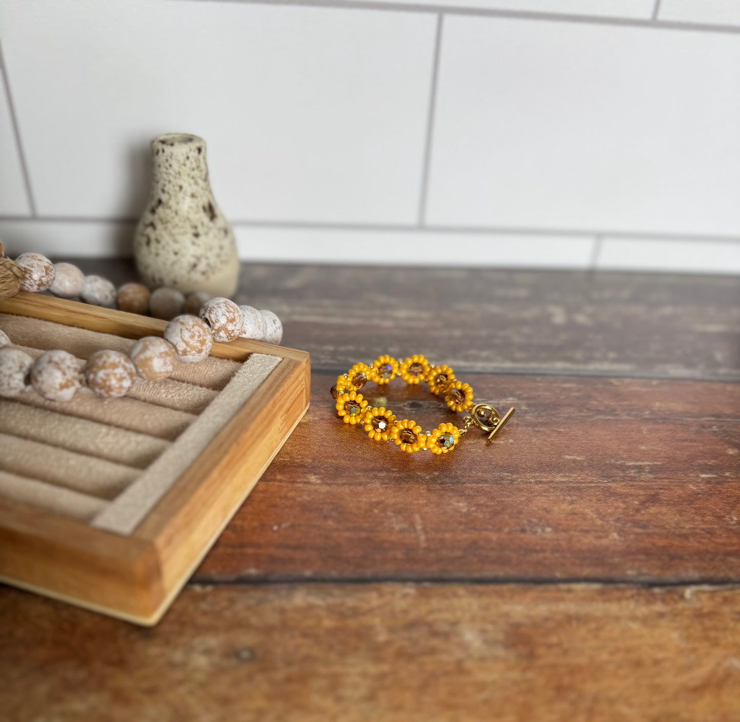 Sunflower Beaded Bracelet