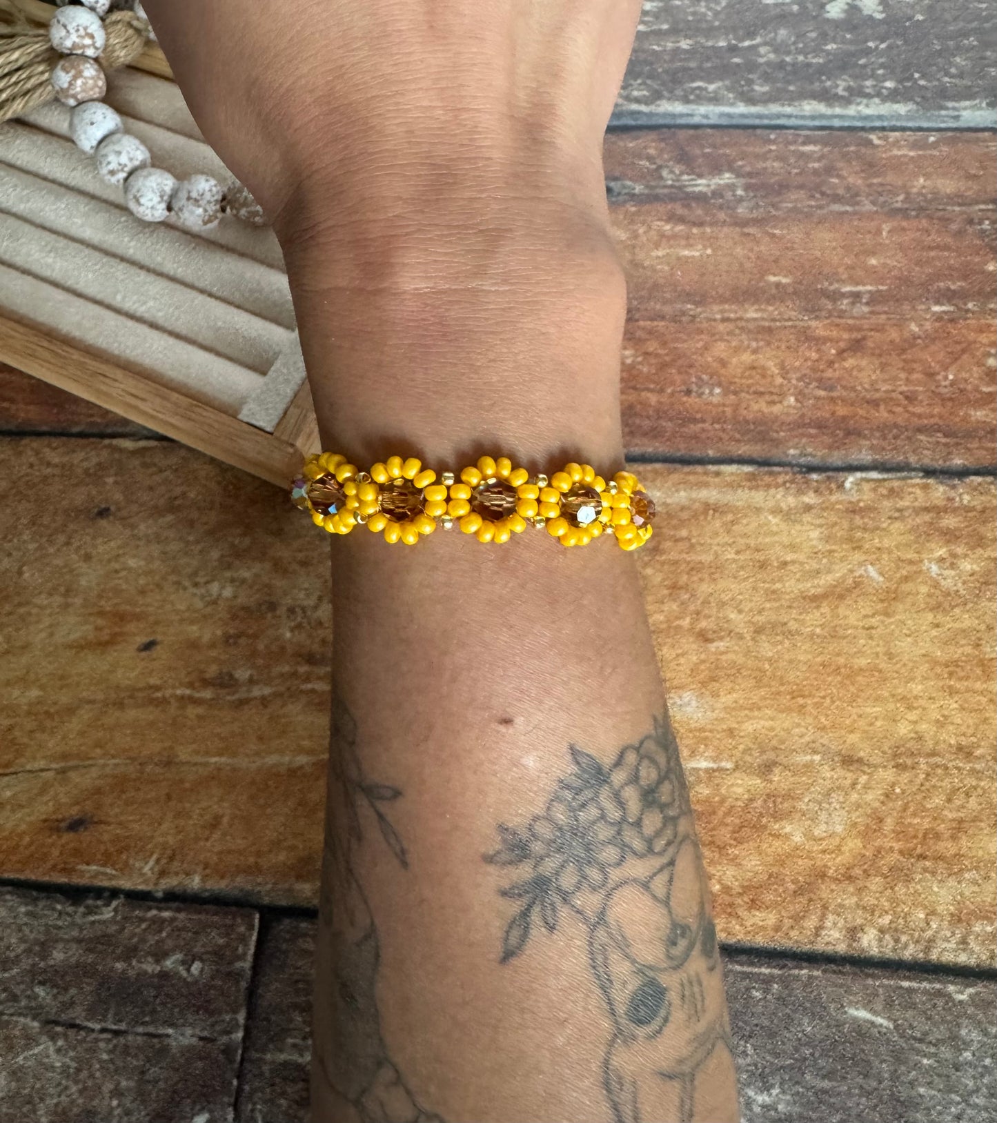 Sunflower Beaded Bracelet
