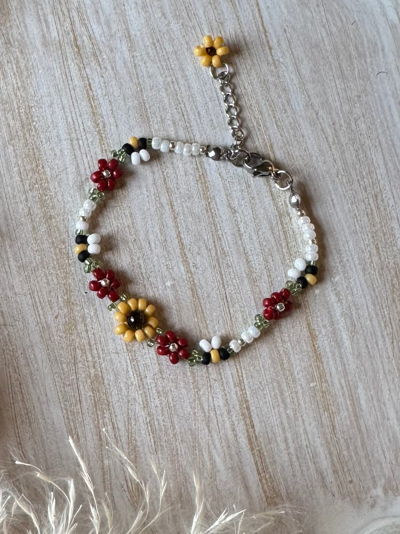 Red, Bee Bracelet, Sunflower Bracelet