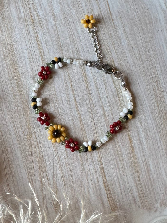 Red, Bee Bracelet, Sunflower Bracelet