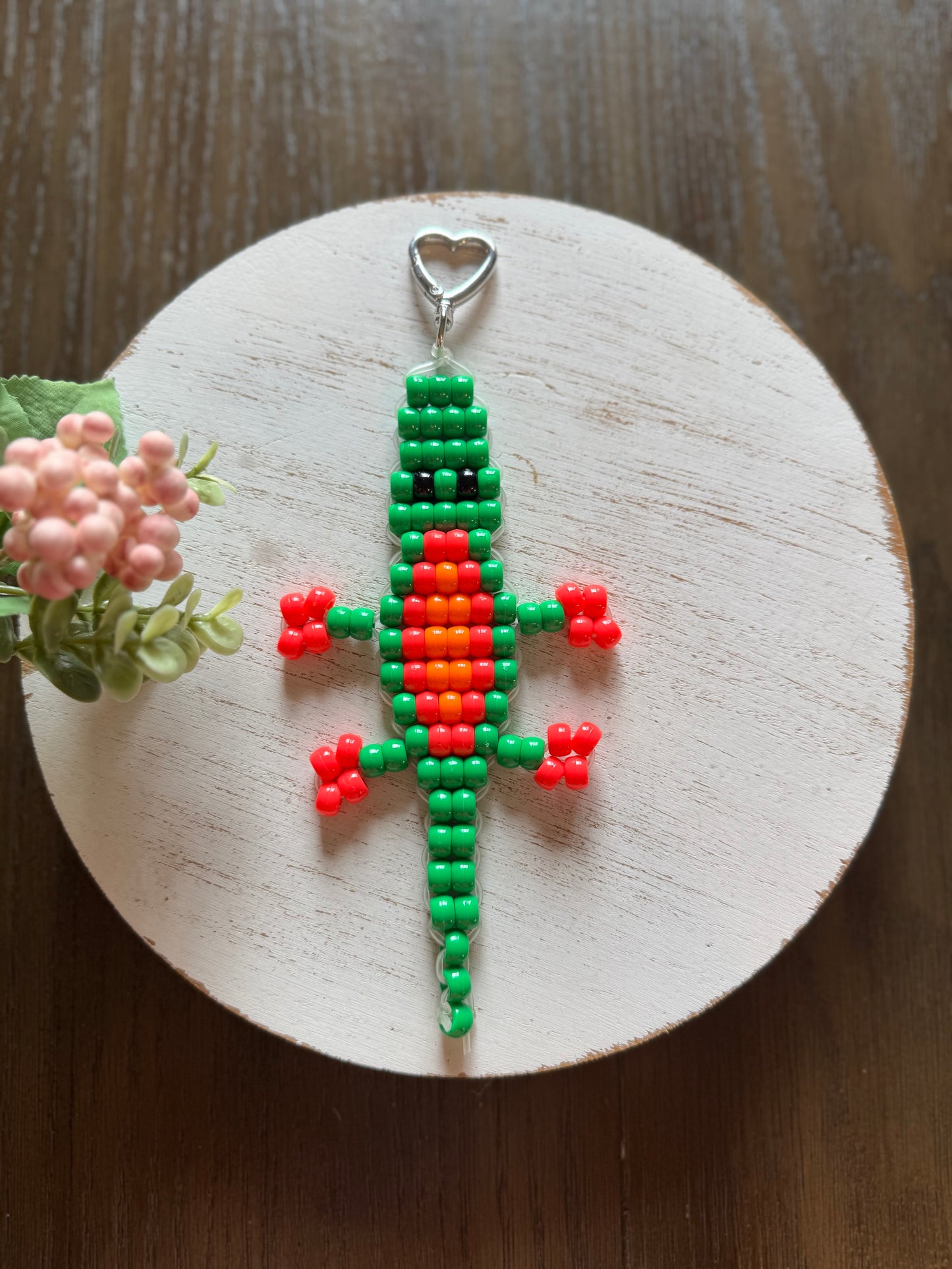 Handmade Pony Bead Crocodile Keychain/Bag Charm