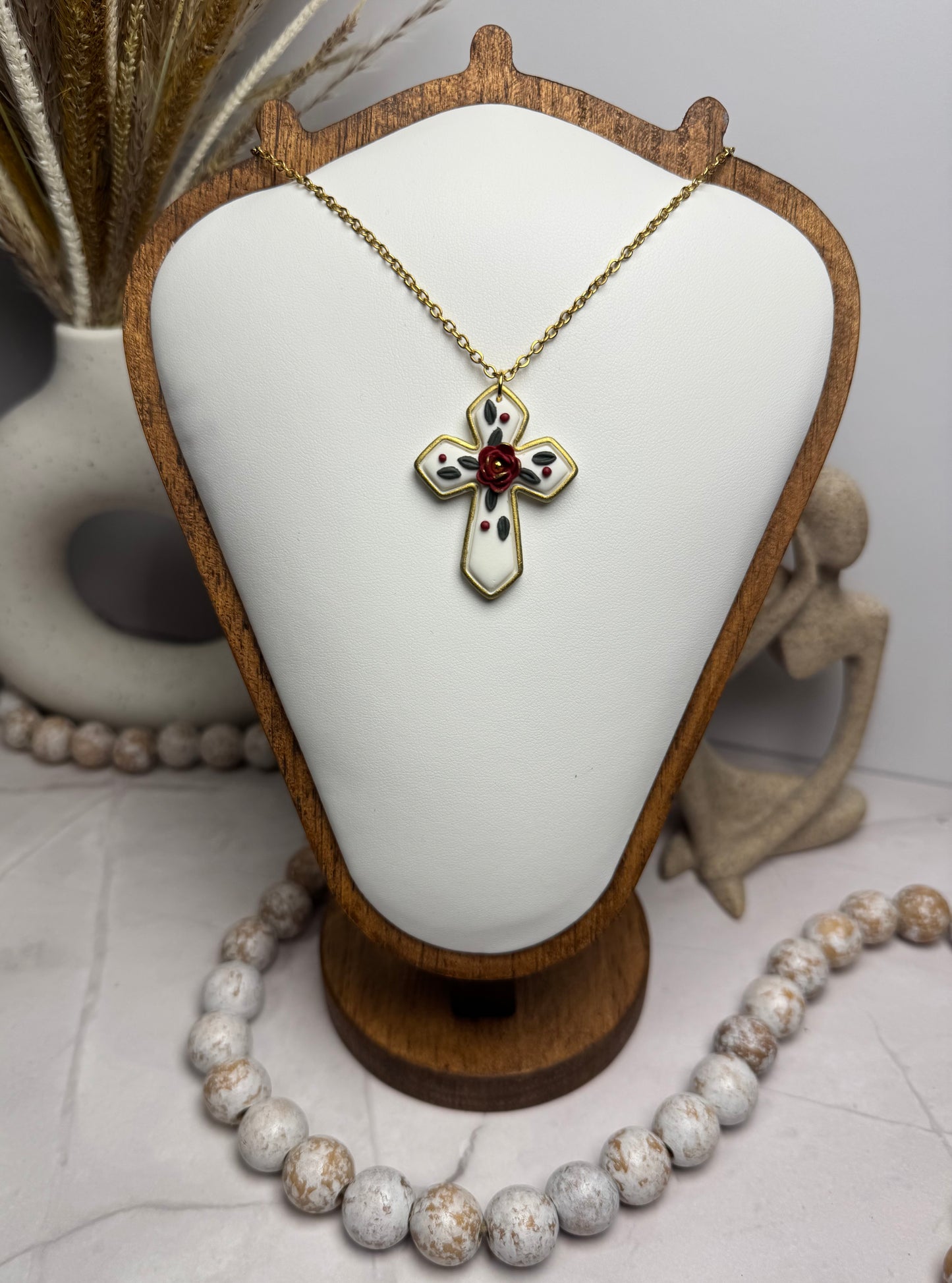 Floral Cross Necklace