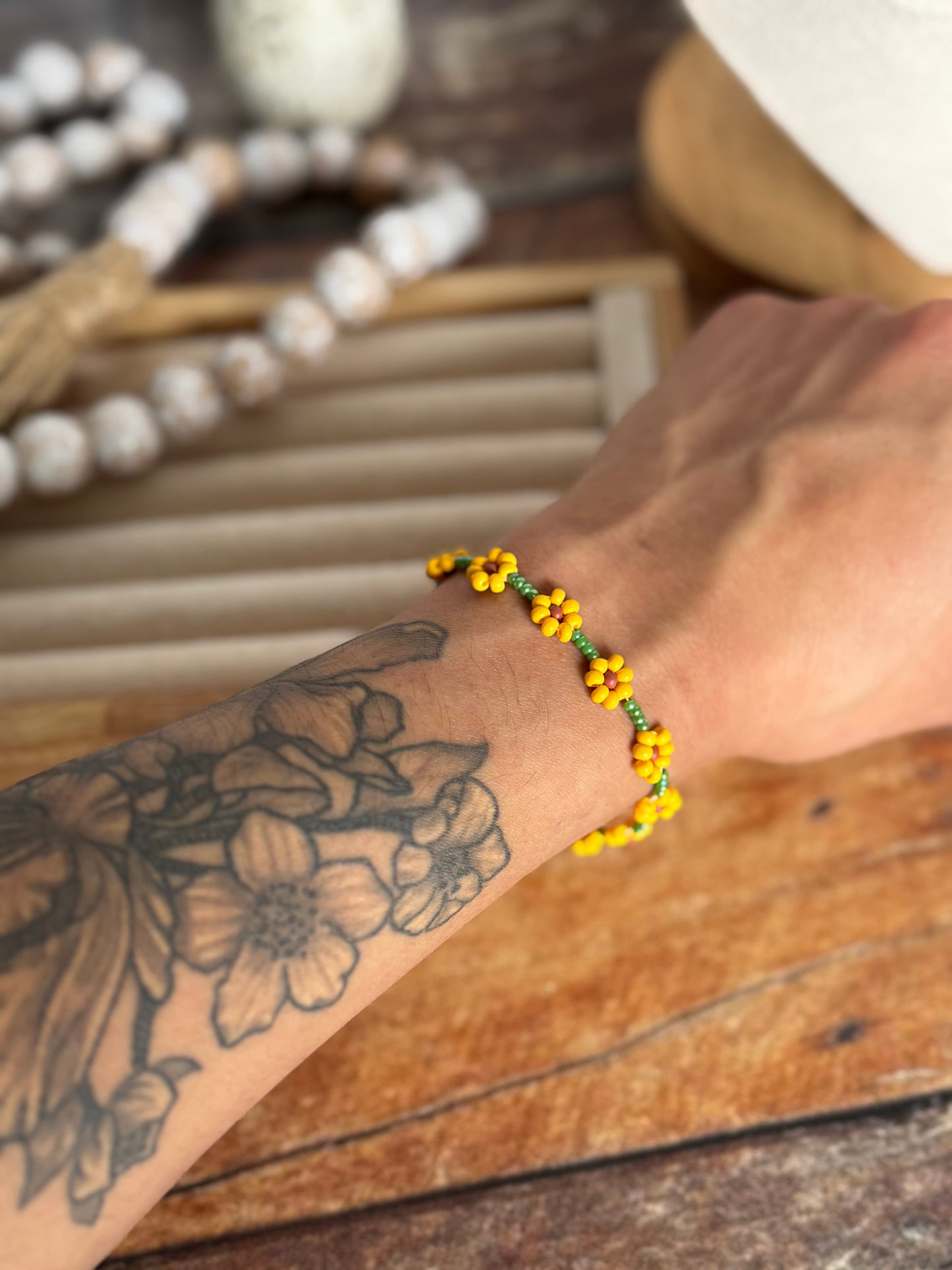 Sunflower Beaded Bracelet-Simple