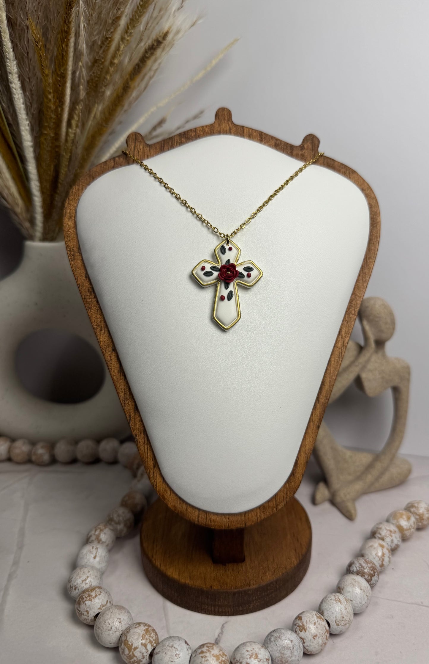 Floral Cross Necklace