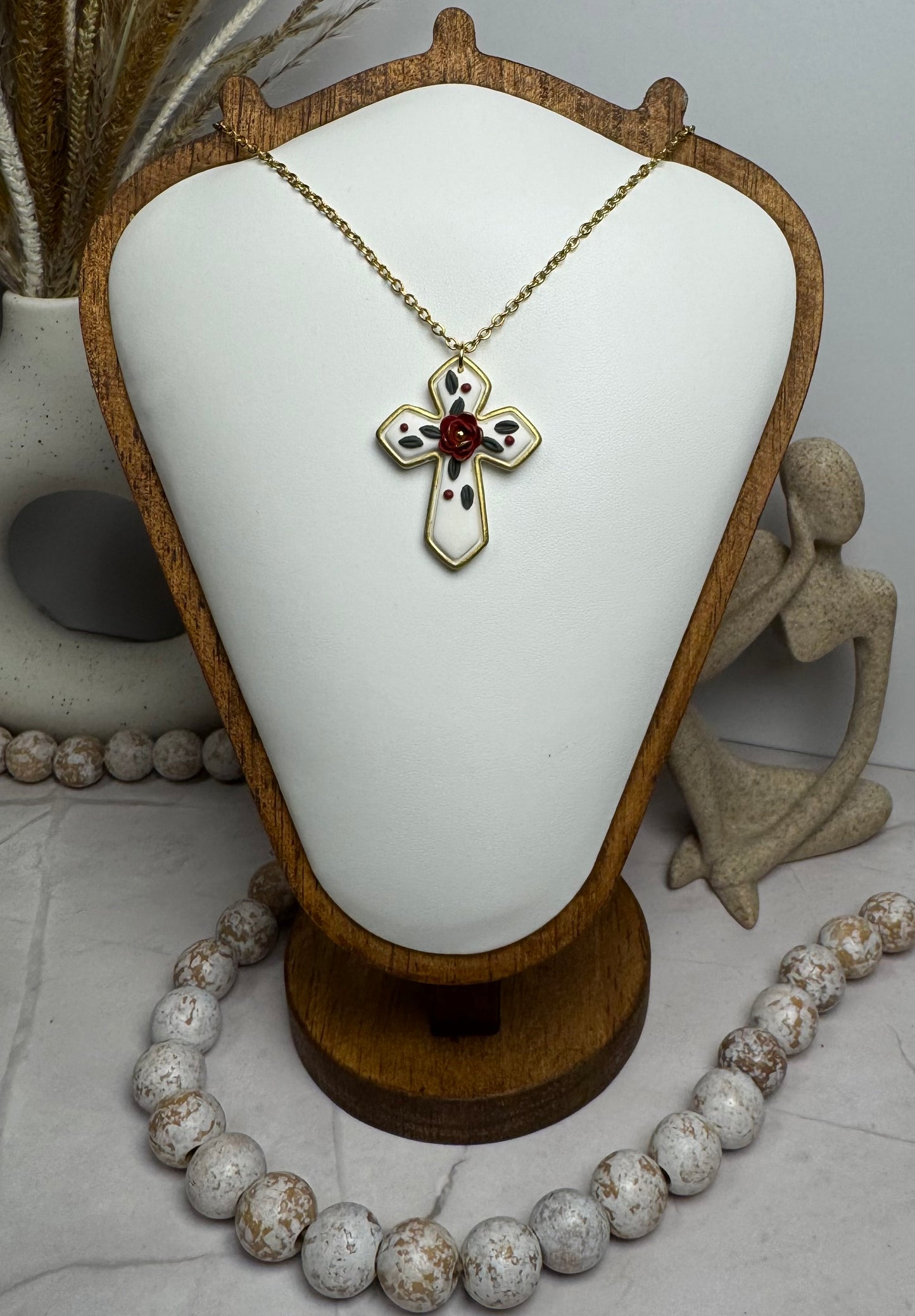 Floral Cross Necklace