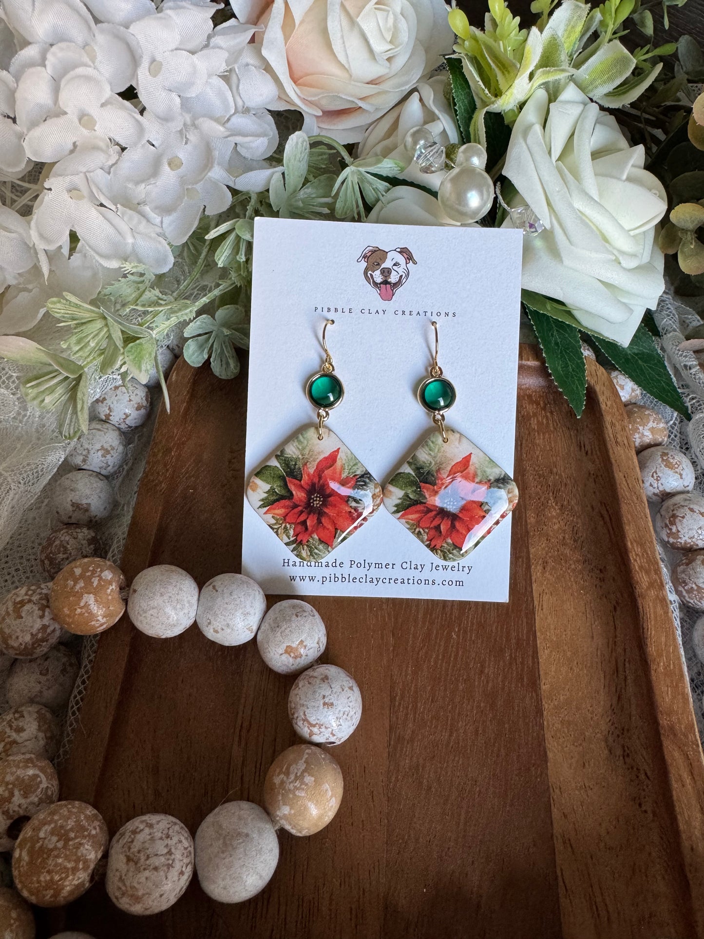 Poinsettia Earrings