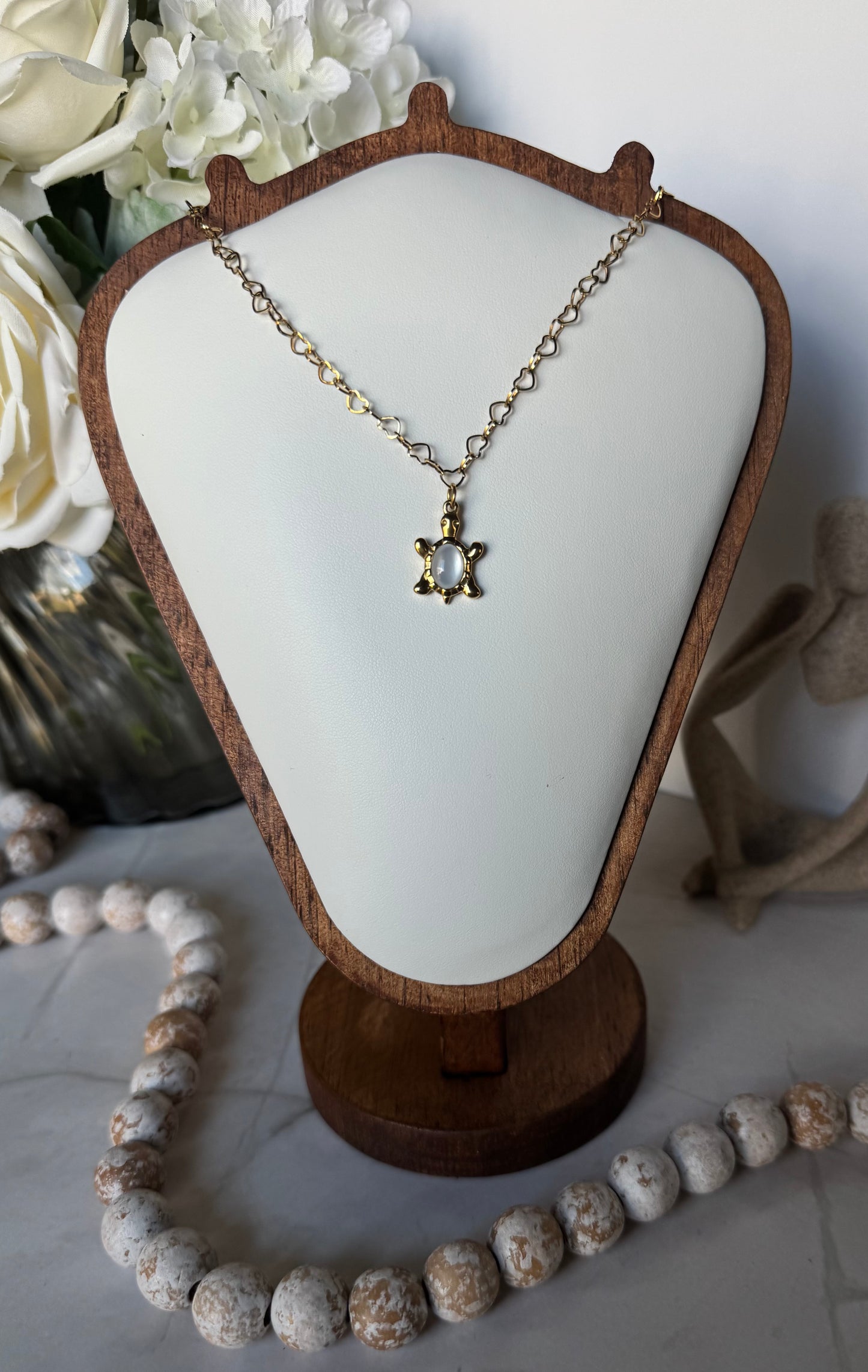Turtle, Heart Chain Necklace