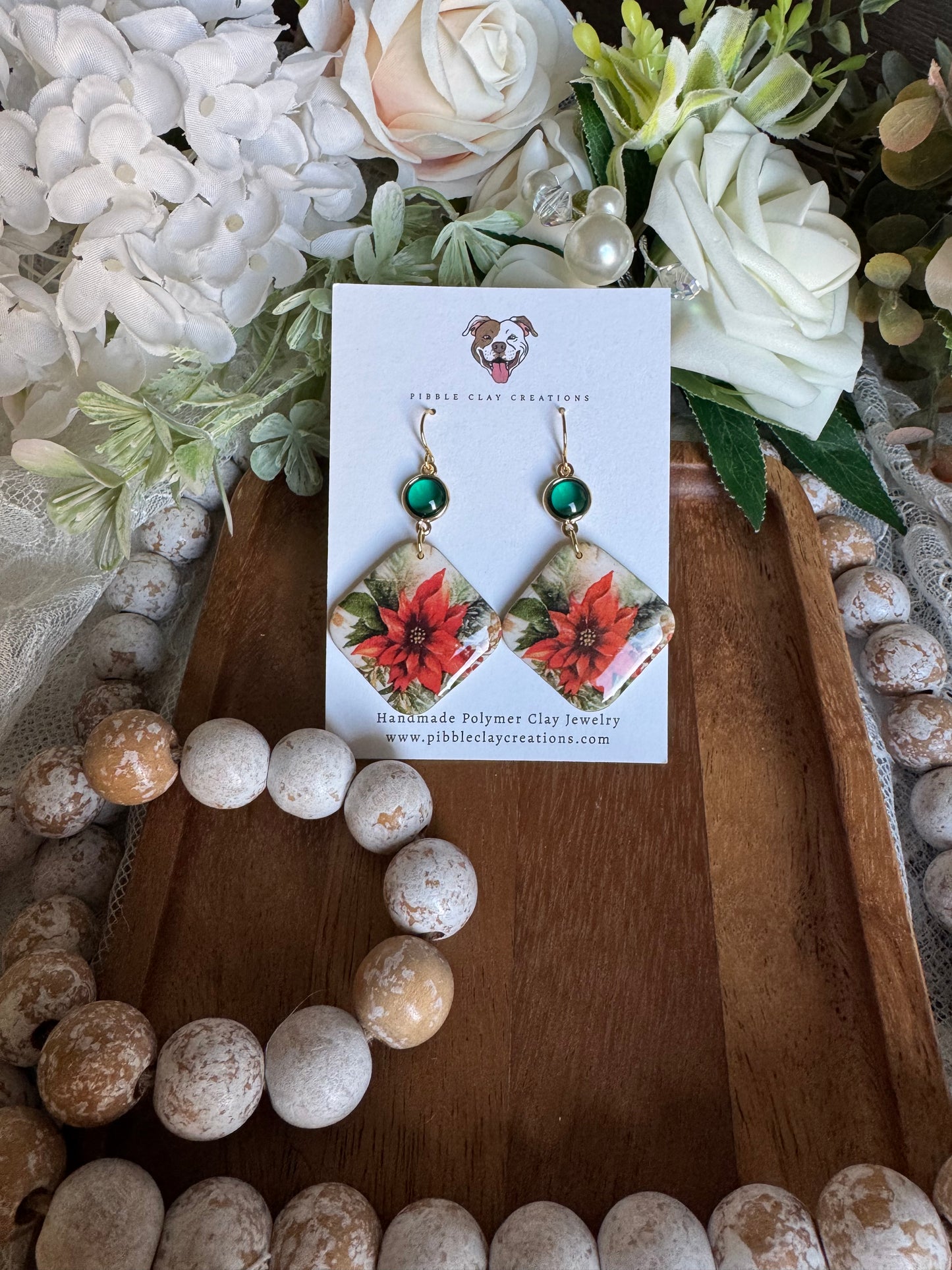 Poinsettia Earrings