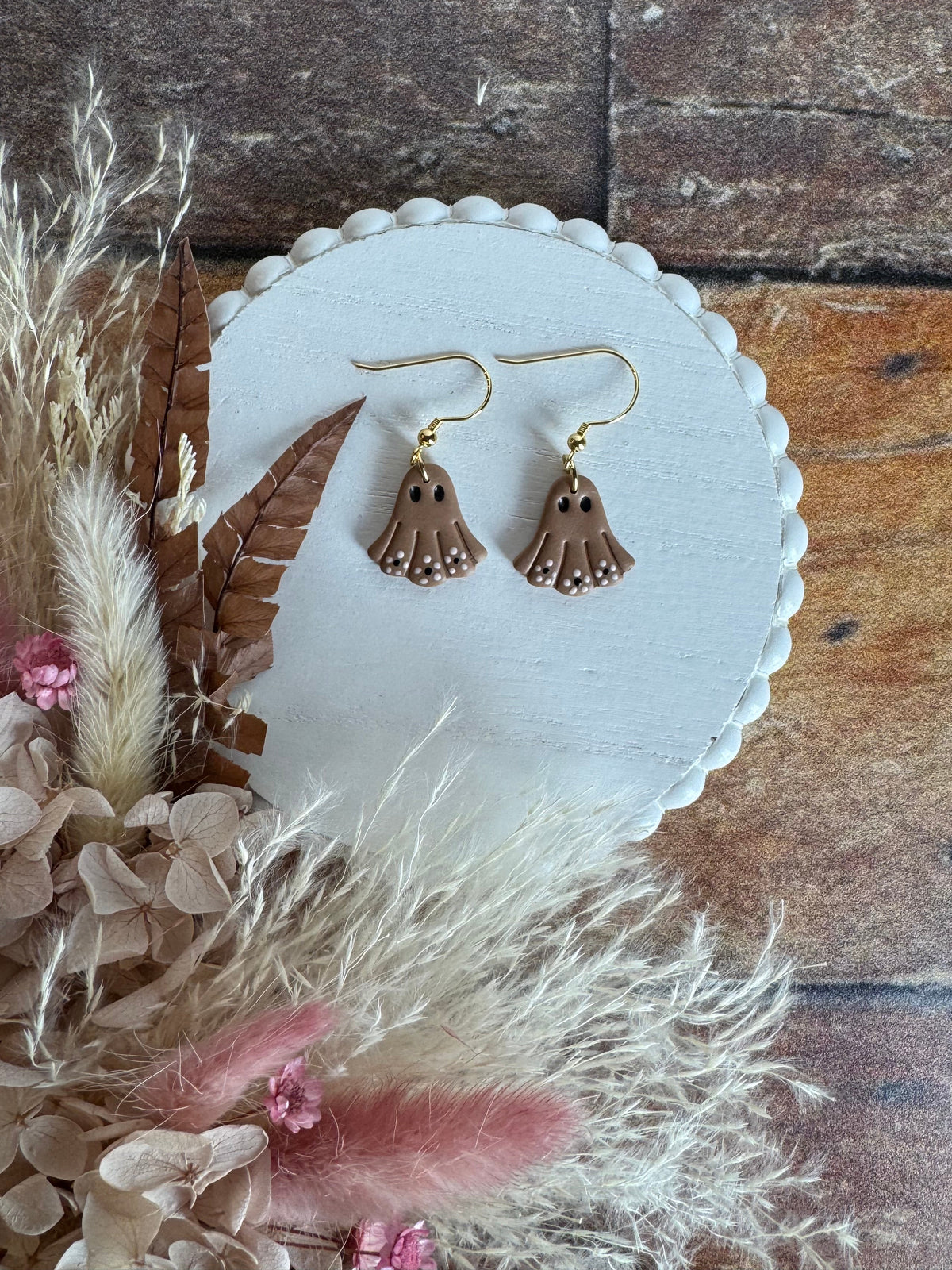 Dia de Los Muertos, Barro Ghost Earrings