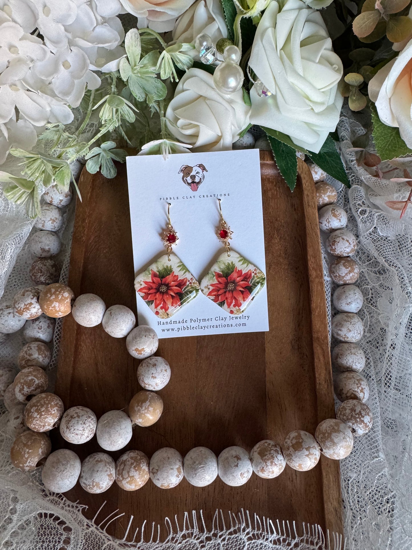 Poinsettia Earrings