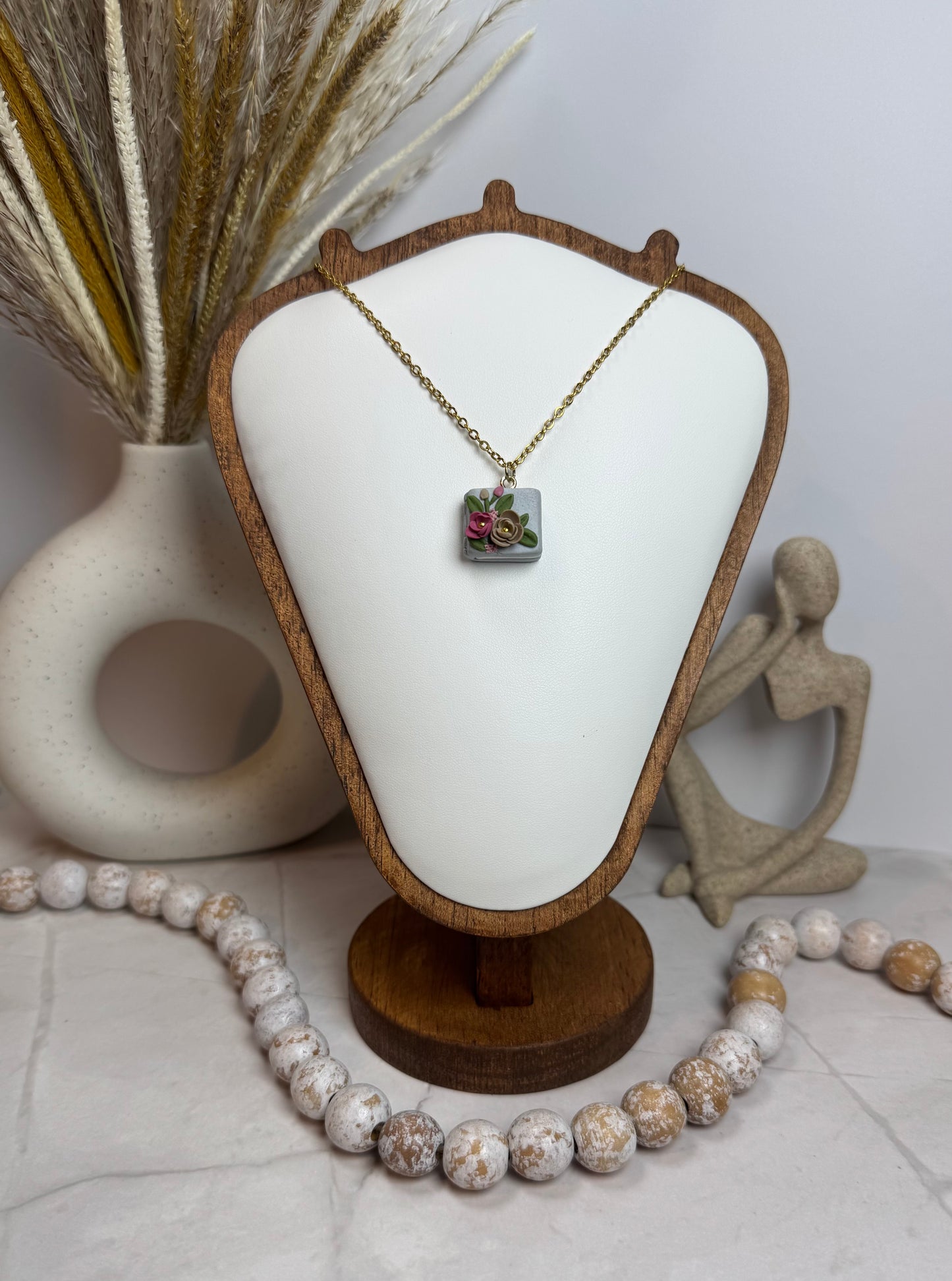 Floral Book Necklace