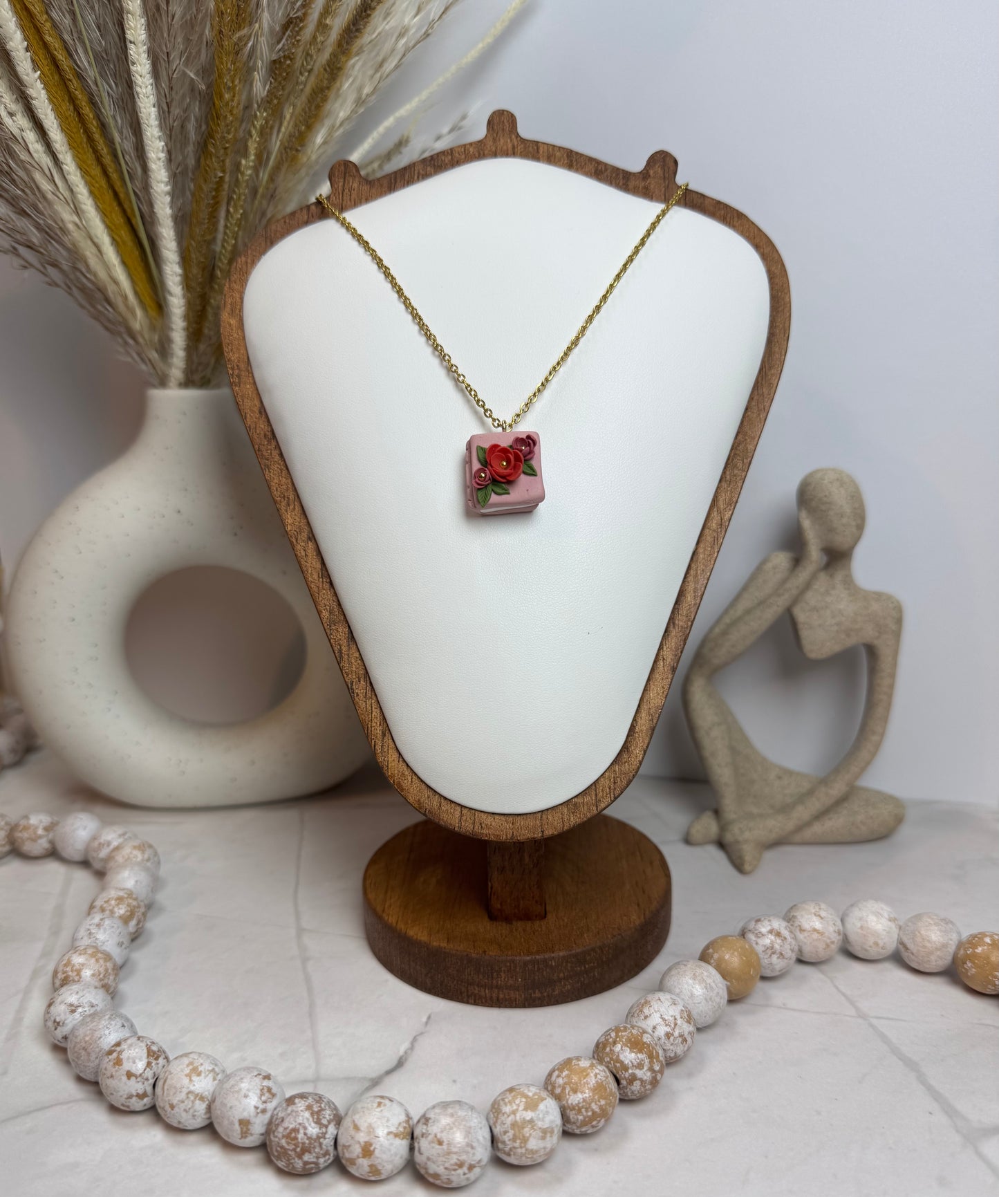 Floral Book Necklace