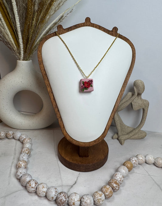 Floral Book Necklace