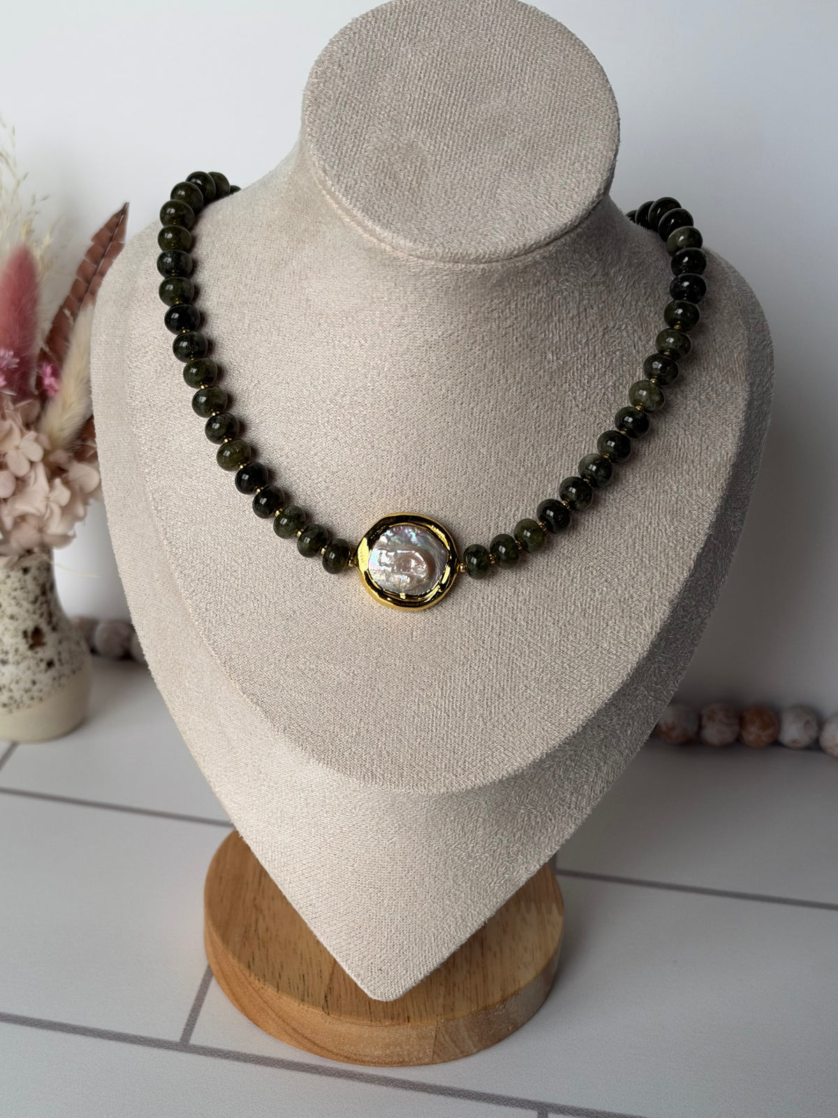 Dark Green Jade Necklace
