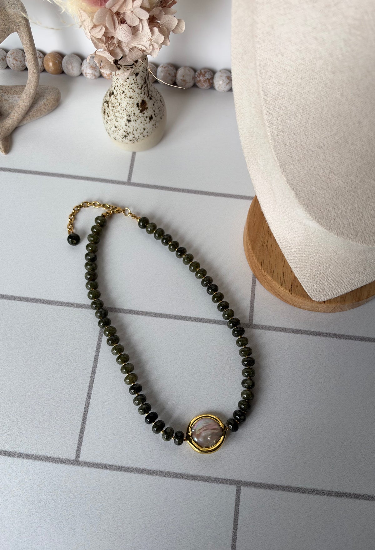 Dark Green Jade Necklace
