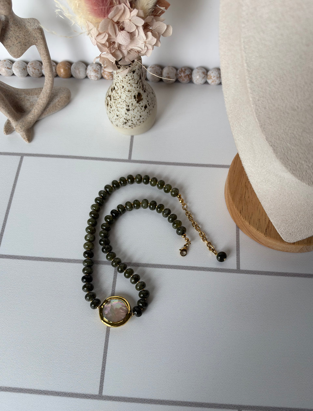 Dark Green Jade Necklace